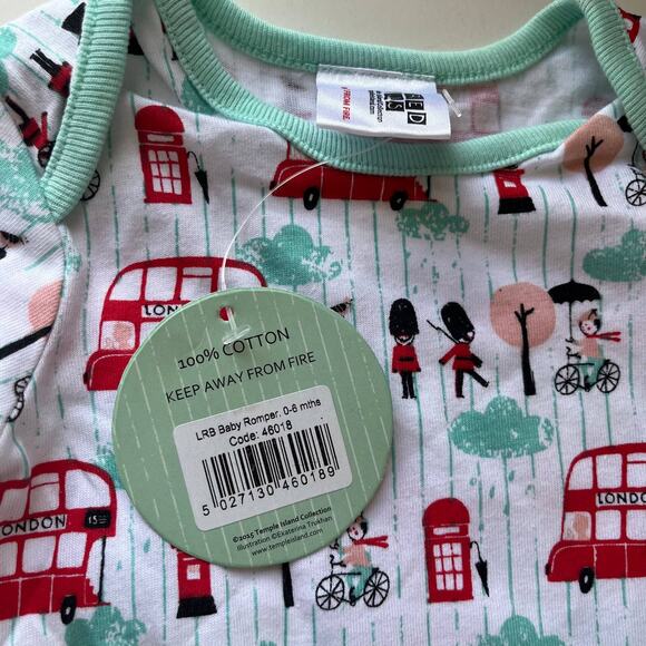 Little Red Bus London Baby Romper  0-6M New Novelty Travel  Long Sleeve British - Picture 10 of 12